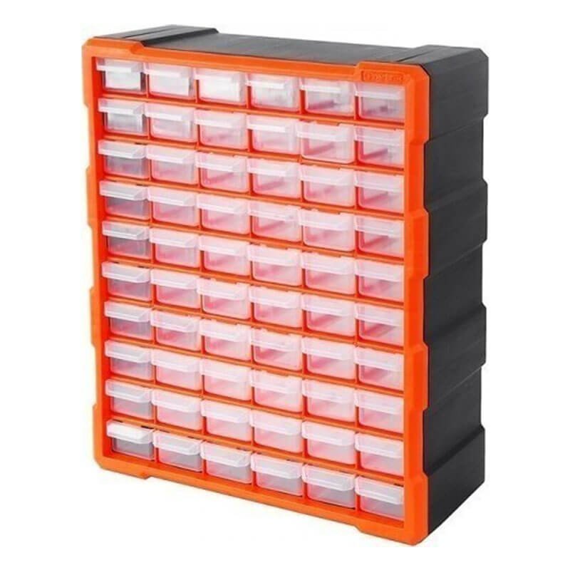Tactix Κουτί Αποθήκευσης Πλαστικό Με 60 Πλαστικά Συρτάρια Διάφανα 320638