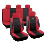 Bormann Σετ Καλύμματα Αυτοκινήτου Πολυεστερικό  Μαύρο/Κόκκινο 9τμχ  BWC3100