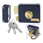 Domus Κλειδαριά Ασφαλείας Κουτιαστή Με Αντίκρυσμα Αριστερή Μπλε 96250L