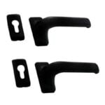 Domus Πόμολο Πόρτας Ροζέτα Ζεύγος Μαύρο 6110Μ