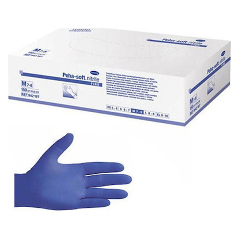Hartmann 94219 Peha-Soft Fino Γάντια Νιτριλίου Χωρίς Πούδρα σε Μπλε Χρώμα 150τμχ