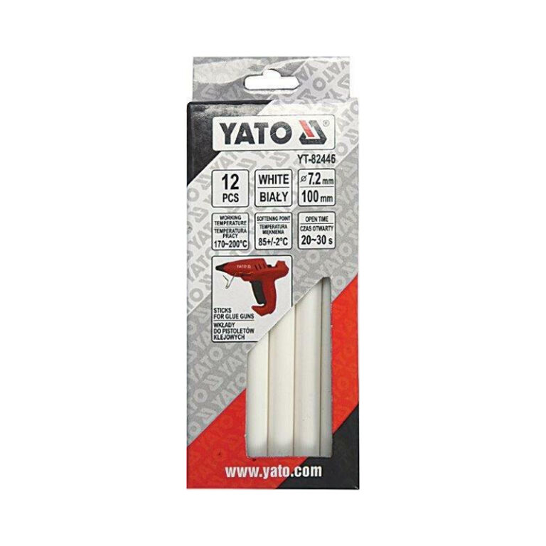 Yato YT-82446 Θερμόκολλα Ράβδοι Σιλικόνης 7.2mm 12τμχ Λευκή