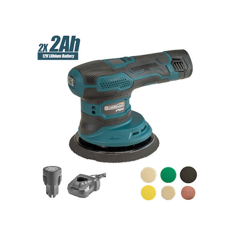 Bormann-BCP3800 Bormann - BCP3800 Έκκεντρος Αλοιφαδόρος 2x2Ah με Ρύθμιση Στροφών