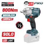 BORMANN Pro BBP5385 Μπουλονόκλειδο,Brushless Mπαταρίας 20V,Li-Ion,800Nm,0-1400/1900/2400rpm,SOLO